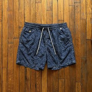 Polo Ralph Lauren Abstract Traveler Swim Short Men XL Mesh Lined Blue Beach Surf